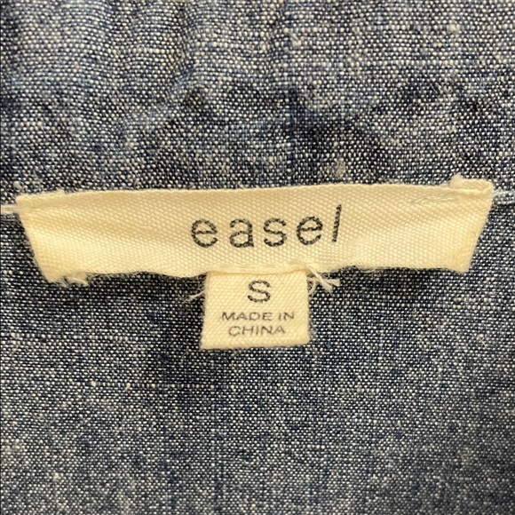 Easel Denim Blue Long Sleeve Shirt Dress - Picture 2 of 9